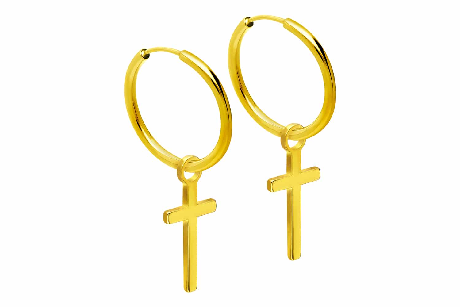 Chirurgenstahl Ohrclicker Creolen KREUZ von Piercingline